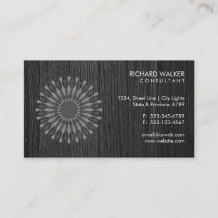 Elegant Lotus Floral Black Wood Health Wellness Visitenkarte