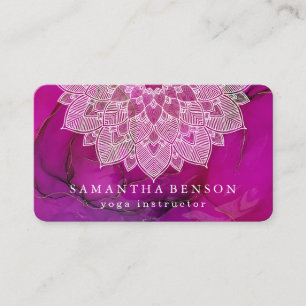 Élégant Lotus Flower Logo Yoga Carte de visite