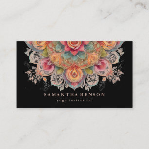 Élégant Lotus Flower Logo Yoga Carte de visite