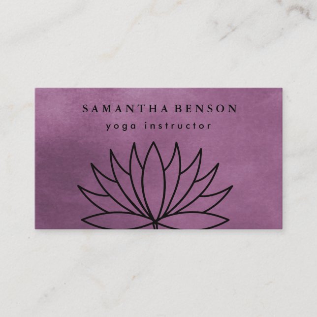 Élégant Lotus Flower Logo Yoga Carte de visite (Devant)