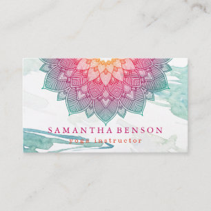 Élégant Lotus Flower Logo Yoga Carte de visite