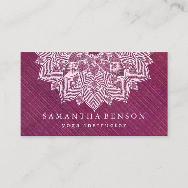 Élégant Lotus Flower Logo Yoga Carte de visite (Devant)