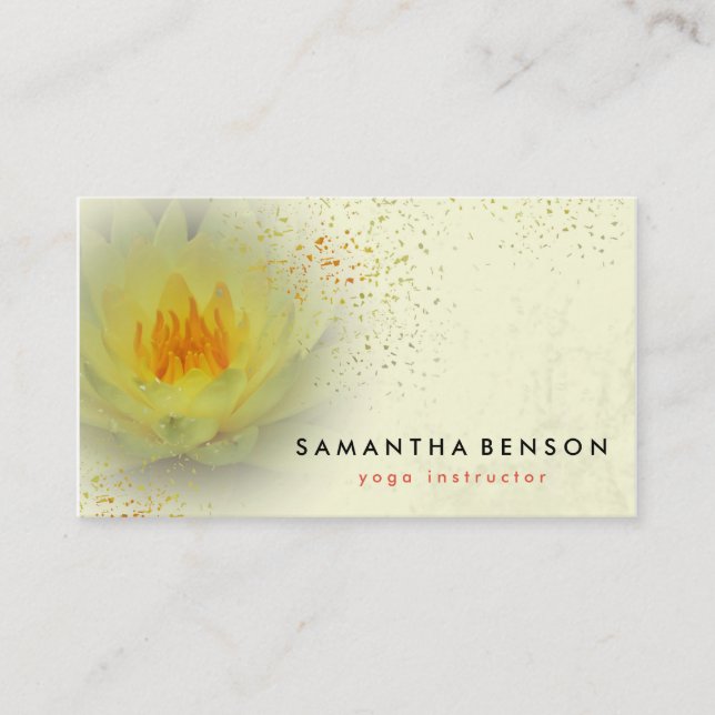 Élégant Lotus Flower Logo Yoga Carte de visite (Devant)