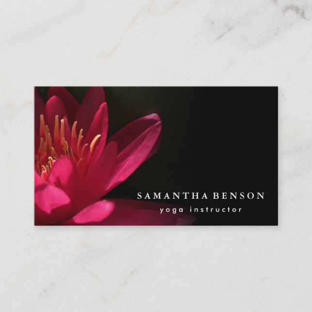 Élégant Lotus Flower Logo Yoga Carte de visite (Devant)