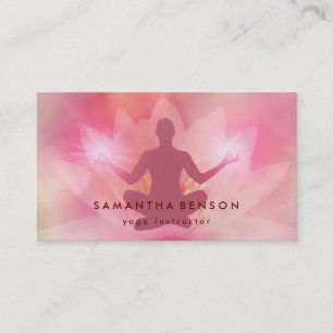 Élégant Lotus Flower Logo Yoga Carte de visite