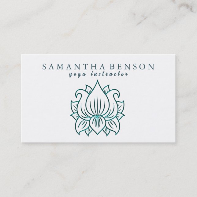 Élégant Lotus Flower Logo Yoga Carte de visite (Devant)