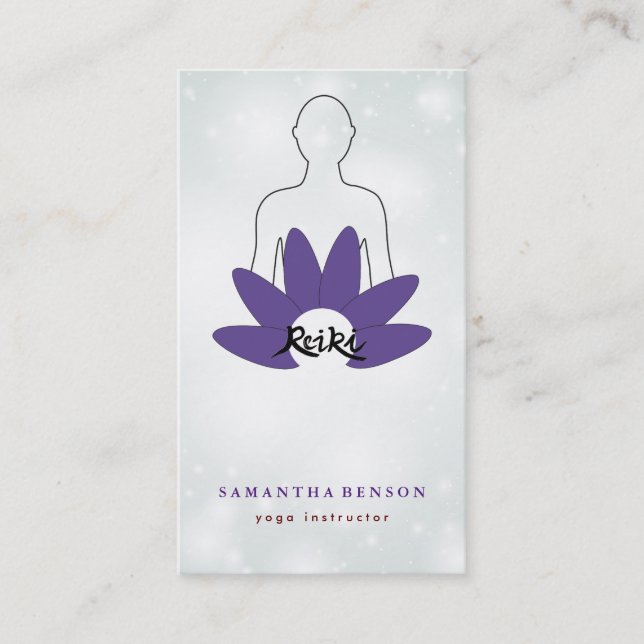 Élégant Lotus Flower Logo Yoga Carte de visite (Devant)