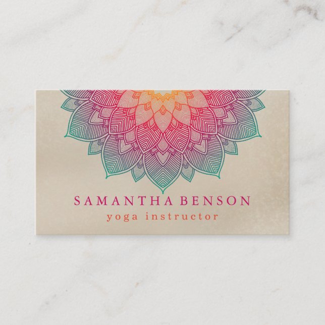 Élégant Lotus Flower Logo Yoga Carte de visite (Devant)