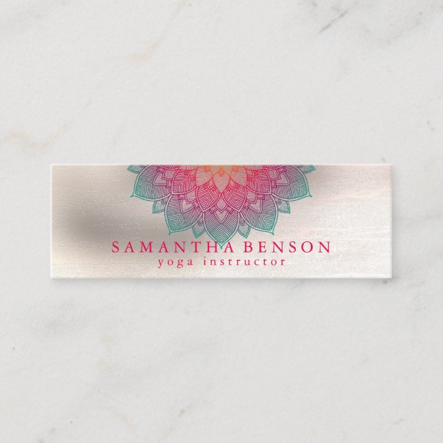 Élégant Lotus Flower Logo Yoga Mini Carte de visit (Devant)