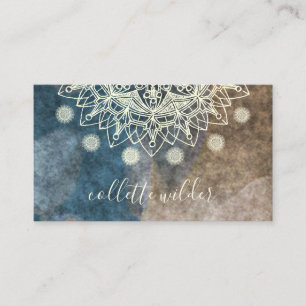 Élégant Lotus Flower Mandala Carte de visite