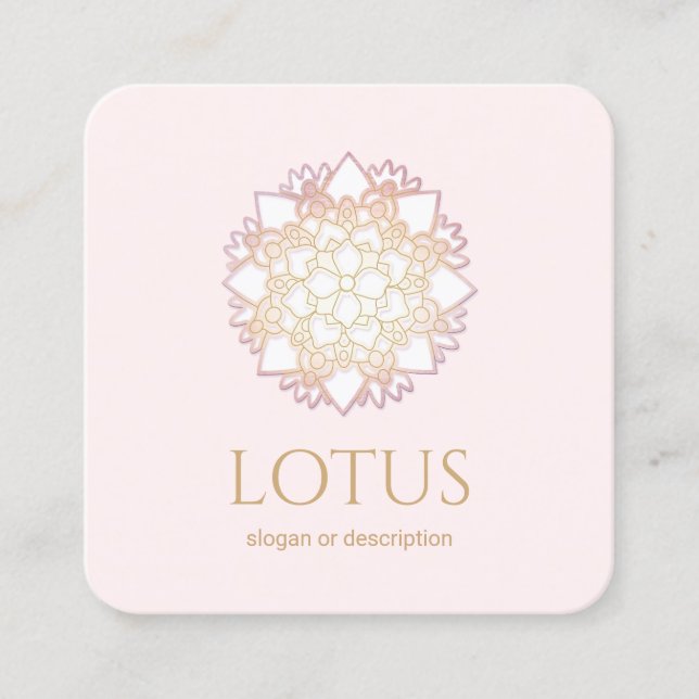 Élégant Lotus Flower Mandala Carte de visite (Devant)