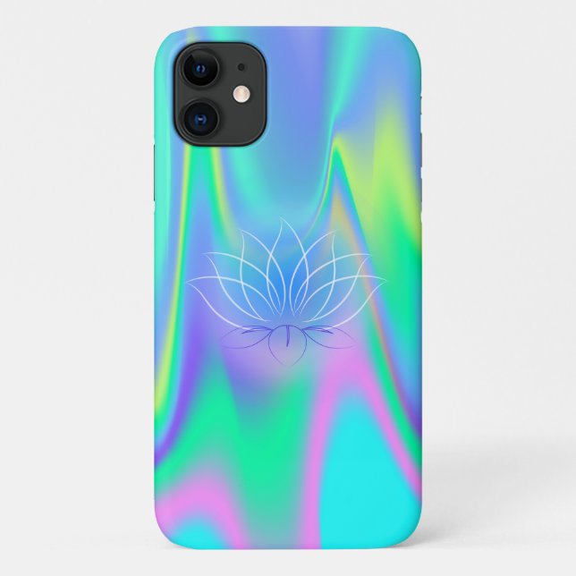 Elegant Lotus Holographic Case-Mate iPhone Hülle (Rückseite)