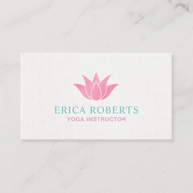 Elegant Lotus Logo Wellness-Center Salon Yoga Inst Visitenkarte (Vorderseite)