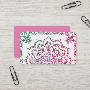 Élégant Lotus Mandala Ombre Carte de visite