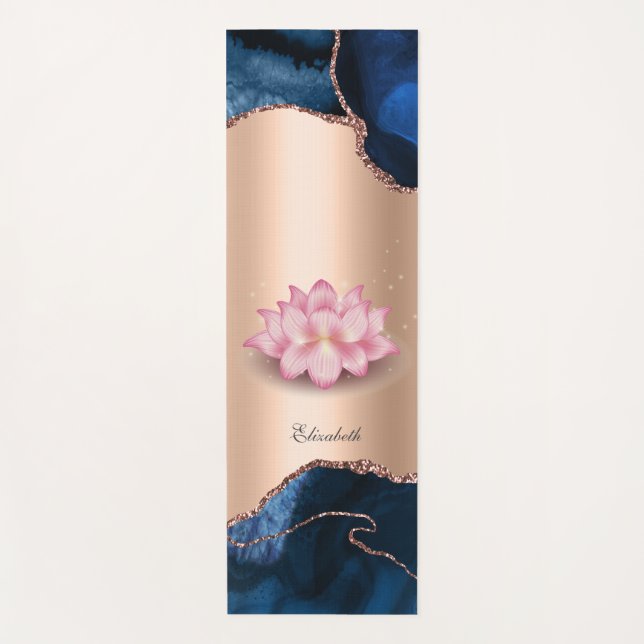 Elegant Lotus Marble Agate Yoga Yogamatte (Vorderseite)