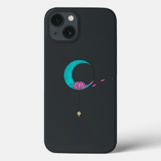 Élégant Lotus Moon Black iPhone / coque ipad