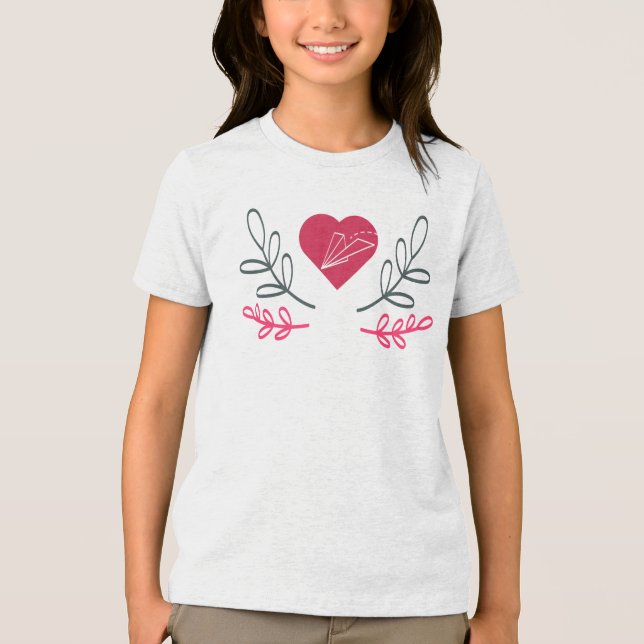 Elegant Love, Freedom, Heart and Travel Graphic Tri-Blend Shirt (Vorderseite)