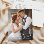 Elegant Love Heart Script Wedding Photo Thank You Postkarte<br><div class="desc">Modern Elegant Love Heart Script Wedding Photo Thank You Postcard. For further customization,  please click the "customize further" link and use our design tool to modify this template.</div>