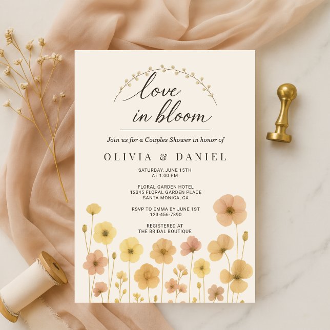 Elegant Love In Bloom Boho Couples Shower  Einladung (Von Creator hochgeladen)