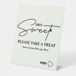 Elegant Love Is Sweet calligraphy Heart Simple Sockelschild