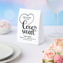 Elegant Love Is Sweet calligraphy Heart  Tischaufsteller