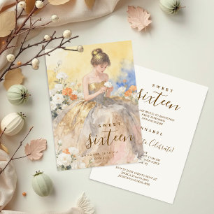 Elegant & Lovely Floral Sweet Sixteen Geburtstag Einladung
