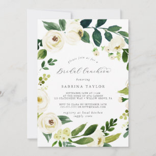 Élégant Luncheon Floral Blanc Invitation