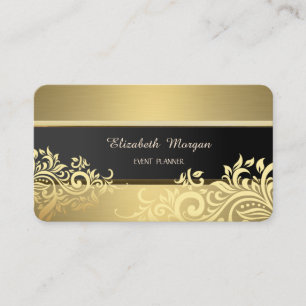 Elegant Luxe Gold Floral Visitenkarte