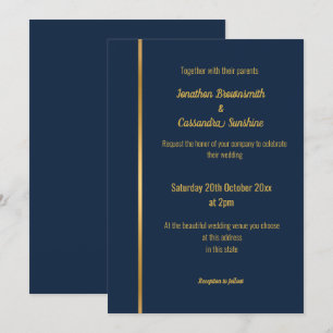 ELEGANT LUXE NAVY GOLD WEDING INVITATION EINLADUNG