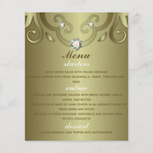 Elégant Luxe Vintage Victorian Gold Mariage Menu