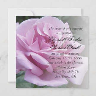 Elégant luxe violet Rose mariage Invitation