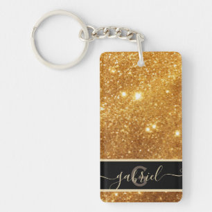Élégant Luxueux Paillettes d'Or Pur Monogramme Gla