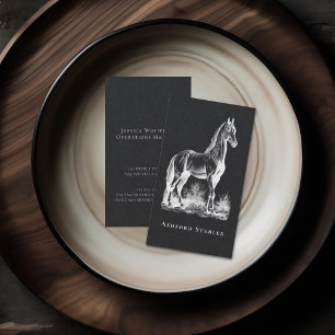 Elegant Luxuriös Vintage Pferd Schwarz Visitenkarte