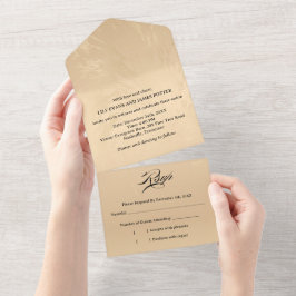 Elegant Luxury Gold Marbled Wedding All In One Einladung
