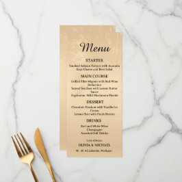 Elegant Luxury Gold Marbled Wedding Menu Menükarte