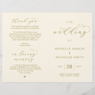 Elégant Luxury Gold, Programmes de mariage pliable
