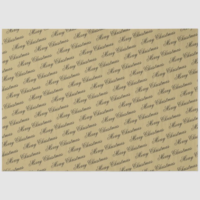 Elegant Luxury Gold Script Frohe Weihnachten Seidenpapier (Vorderseite)