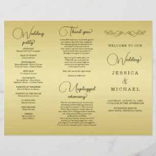 Elegant Luxury Gold Verzierte Hochzeit Flyer