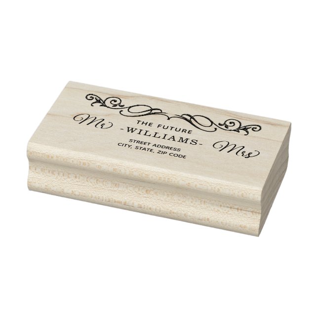 Elegant Luxury Gold Verzierte Hochzeit Gummistempel (Stempel)
