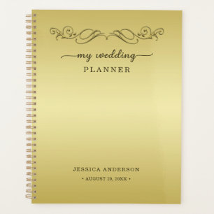 Elegant Luxury Gold Verzierte Hochzeit Planer