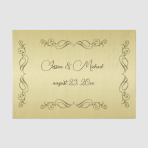 Elegant Luxury Gold Verzierte Hochzeit Seidenpapier