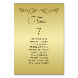 Elegant Luxury Gold Verzierte Hochzeit Tischnummer