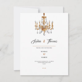 Elegant luxury golden classy wedding invitation einladung
