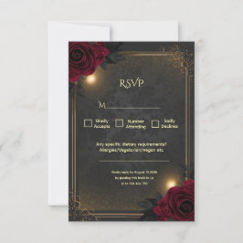 Elegant Luxury Goth Glam Wedding RSVP Karte