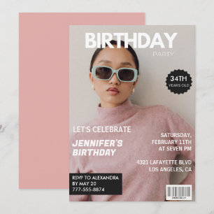 Elegant Luxury Magazine Foto 34. Geburtstag Einladung