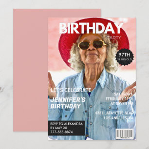 Elegant Luxury Magazine Foto 97. Geburtstag Einladung