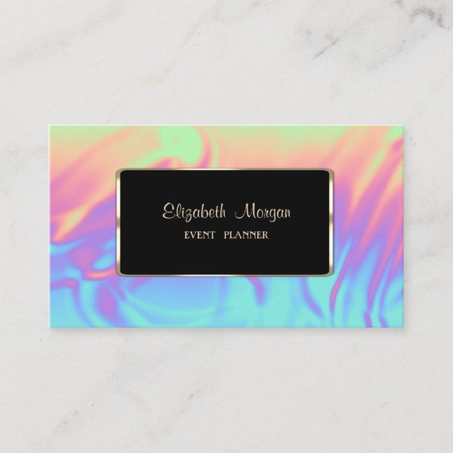 Elegant Luxury Modern Ombre Holographic Visitenkarte (Vorderseite)