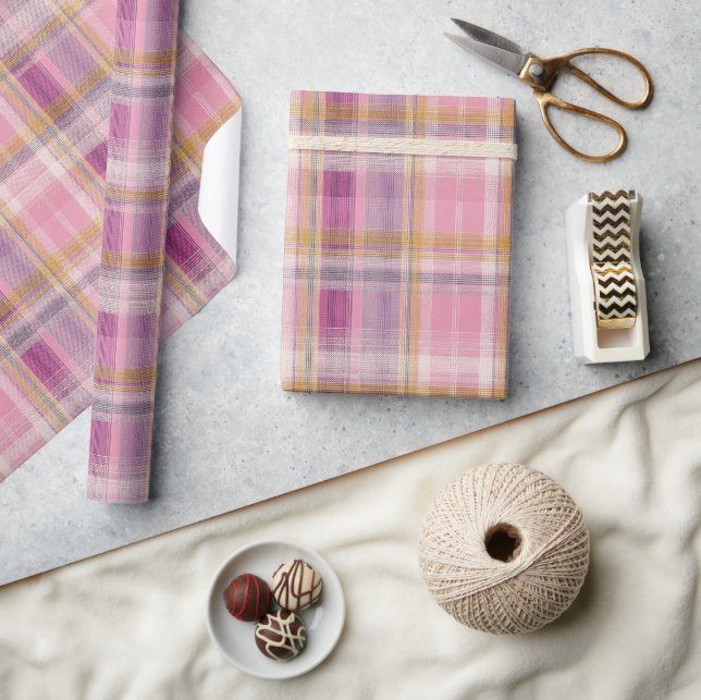 Elegant Luxury Plaid Holiday Wrapping Paper Geschenkpapier (Kunsthandwerk)
