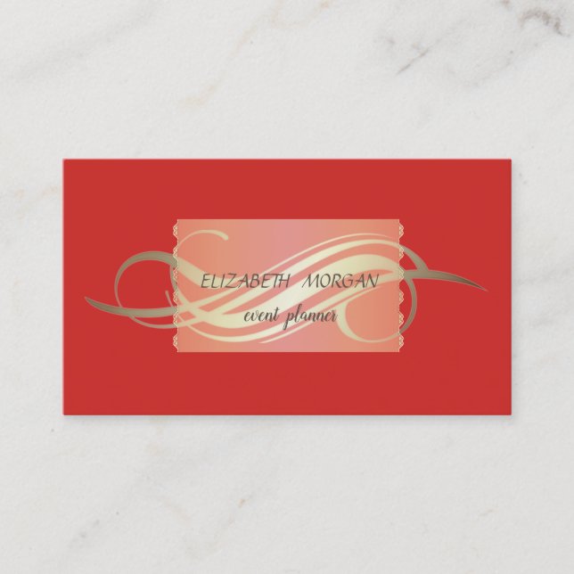 Elegant Luxury Red Visitenkarte (Vorderseite)