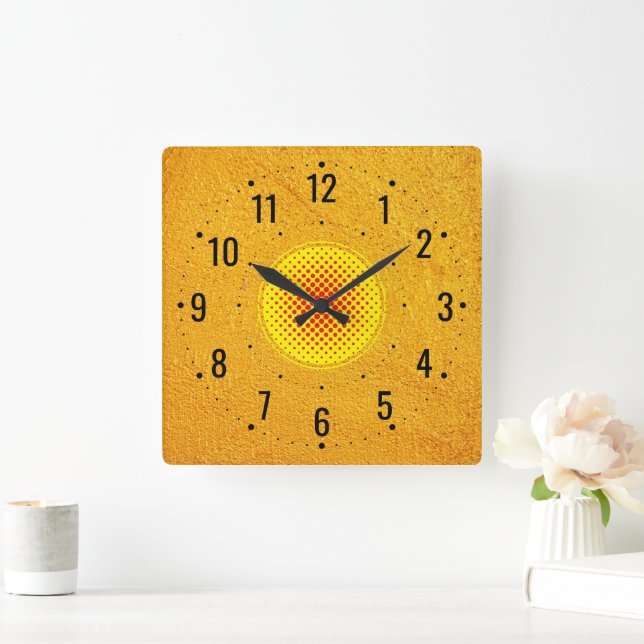 Elegant & Luxus Goldener Katalog Quadratische Wanduhr (Zuhause)